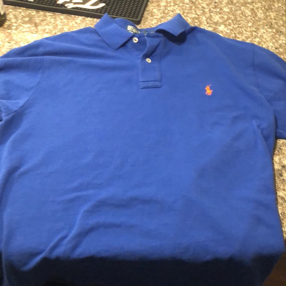 Blue Poli with orange horse